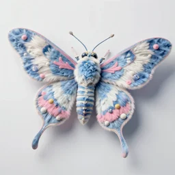 a fuzzy, flowery, elegant, kaiju moth dragon, blue, pink and white. digital art, alphonse mucha, rhads, ross tran, artstation, artgerm, octane render, 1 6 k