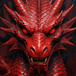 red scaled dragon face by larry elmore