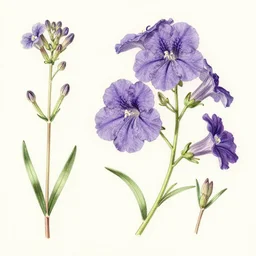 botanical drawings of lobelia cardinalis in the style of syd mead