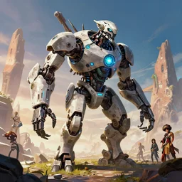 scrapper machine mecanical creature robot of horizon forbidden west horizon zero dawn bioluminiscence, art gta 5 comics, by rhads, makoto shinkai and lois van baarle, ilya kuvshinov, ossdraws borderlands and by feng zhu and loish and laurie greasley, victo ngai, andreas rocha, john harris, alena aenami artworks