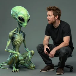 joe rogan interviewing an alien, octane render, by greg rutkowski, artgerm