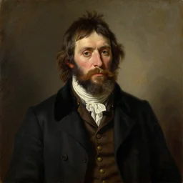 portrait of a neanderthal man in 1 9 th century english clothing, in the style of lord frederick leighton, frank dicksee, oil on canvas, 1 8 8 0