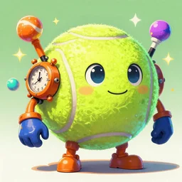 a tennis ball monster ,tennis ball, colorful, final fantasy, clock work orange, digital art, fantasy, magic, trending on artstation, ultra detailed, professional illustration by Basil Gogos