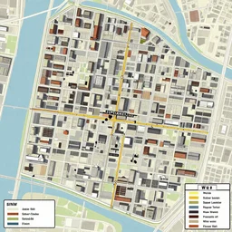 gta map of a supermarker of new york, after a war, top down perspecrive
