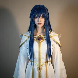 A full portrait photo of sephiroth, f/22, 35mm, 2700K, lighting.