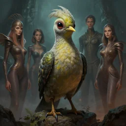 epic professional digital art of alien birb, atmospheric lighting, painted, intricate, detailed, by leesha hannigan, wayne haag, reyna rochin, ignacio fernandez rios, mark ryden, iris van herpen, best on artstation, cgsociety, epic, stunning, gorgeous, much wow, cinematic, masterpiece