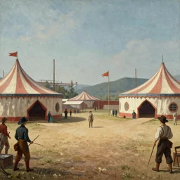 1920s circus ground, matte painting