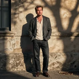 full body shot of brad pitt at port des canonge