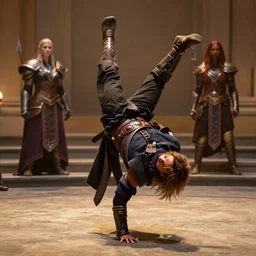 Sir Gideon Ofnir the All-knowing breakdancing in front of Jaina Proudmoore