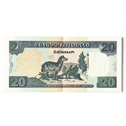 a design of a Selknam money bill with the numeral value of 20, engraving and decoration with aboriginal design and illustrations of Patagonian animals and vegetation by gustav dure , clean design, with well-defined edges and lines, clear figures, ink, sharp contrast