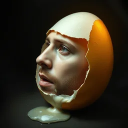 a boiled egg with the shell peeling off revealing edward norton's face, highly detailed, dramatic lighting, concept art by caravaggio and greg rutkowski and artgerm