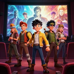 photo cartoon illustration comics manga painting of cinema : 6 fantasy, digital painting, unreal engine, 8 k, volumetric lighting, contrast