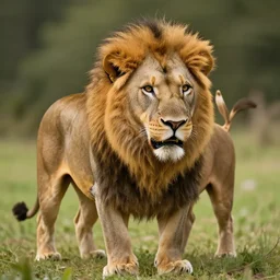 a lion in the form of a pig, photorealistic, wlop, highly detailed