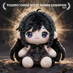 cute fumo plush of the dark shadow girl from the voidworld of nonspace