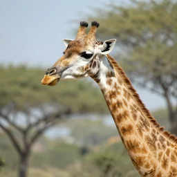 giraffe with white feathers and orange bill