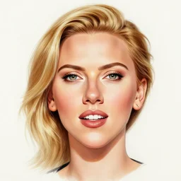 funny caricature painting of scarlett johansson, closeup of face, drawing by mahesh nambiar, archille superbi, carola rubio, artstation