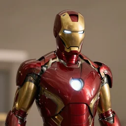 ironman body with a cooked ham as his head, movie still, 8 k