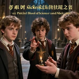 sharp, highly detailed, from a 2 0 1 9 sci fi color movie, set in 1 8 7 0 in an alternate universe, mid distant shot of three students practicing magic, at the'school of science and magic ', 1 8 7 0 s era clothing, good lighting, in focus, detailed eyes and faces, live action, 3 5 mm macro lens, award winning lighting, award winning photography