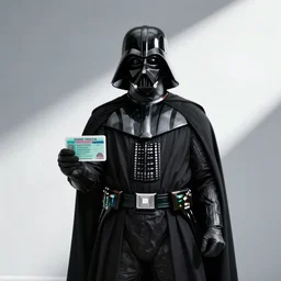 darth vader driver license, hyper realistic