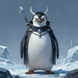 anthropomorphic evil geento penguin wearing dark clothes, icy landscape, weapons, dnd, mystical, large portrait, casual pose, character, fantasy, intricate, elegant, digital painting, artstation, concept art, smooth, 8 k frostbite 3 engine, ultra detailed, art by artgerm and greg rutkowski and magali villeneuve