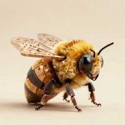 a bumblebee made out of wood, 8k, extremely detailed