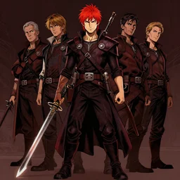 beautiful! coherent! dungeons and dragons character, by larry elmore, gerald brom, ralph horsley, wayne reynolds, strong line, deep color, short red hair, high contrast