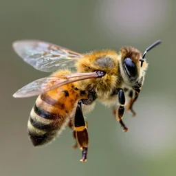 real portrait of bee, bokeh, blur behind