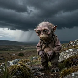 sad gollum, thunderstorm, trail cam