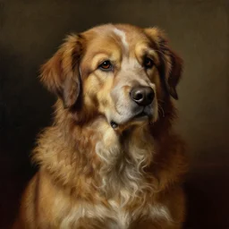studio portrait of a wizened old dog; extremely detailed; oil painting by Leonadro da Vinci