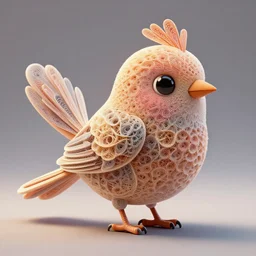 a beautifull intricate cute 3 d bird made of fractal, unreal engine, by octane render by ellen jewett