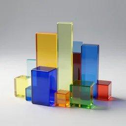 still life made from blocks of colored glass, vray, octane rendered, hyper realism