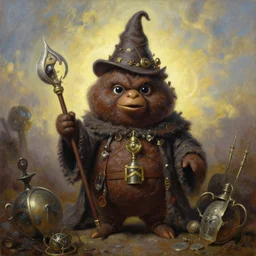 portrait oil painting, a poop wizard, ultra realistic, wide angle, intricate details, artifacts, luminous skies, highly detailed, michael cheval, peter mohrbacher, boris vallejo, jessica rossier, oil painting, highly detailed, cinematic lighting
