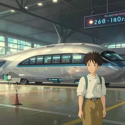 a wholesome animation key shot airport of the future by studio ghibli, animation, sharp, rendered in unreal engine 5, focused, anime key art by greg rutkowski, bloom, dramatic lighting