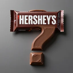 A hershey's chocolate bar shaped like a question mark, photograph, 4k, professional lighting, high detail