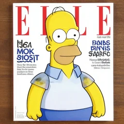 real - life homer simpson on the cover of a elle magazine