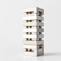 less rectangle jenga stacked for all direction, like contemporary sculpture, simple, silver steel, trending on behance, keyshot 1 1