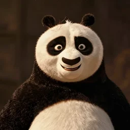film still of po from kung fu panda with the face of jack black