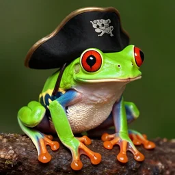 a red - eyed tree frog, pirate