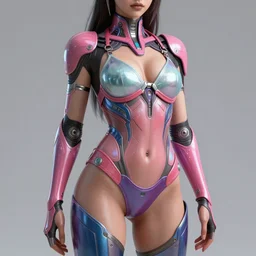 female cyberpunk bikini armor, vibrant, sci-fi, intricate, smooth, painted by guweiz