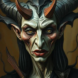 3 d cell shaded portrait airbrush painting of witch of hell, 3 d cell shaded cubism, in the style of picasso, elegant, highly detailed, artstation, art by picasso 3 d cell shaded unreal engine
