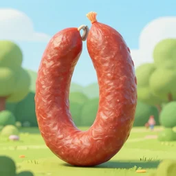 gigantic salami in a park