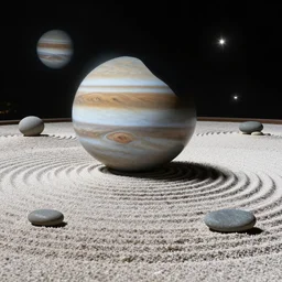 amazing zen garden, on jupiter, odd, weird
