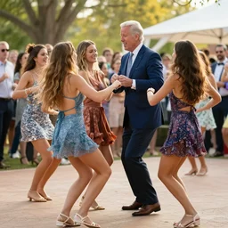 hunter biden with girls, dance, nice weekend