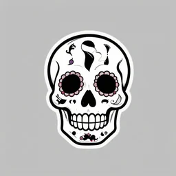 a small vector tattoo design. art deco sugar skull.