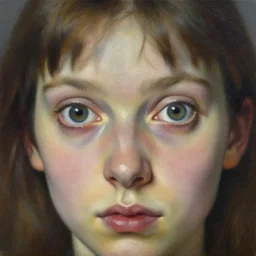 her eyes wide by beksinski zdzisław, oil on canvas