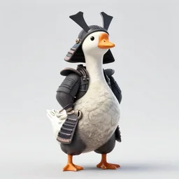 photo of a hybrid between a samurai and a goose