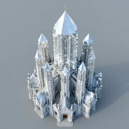 Cathedral of shining crystal, aerial drone shot