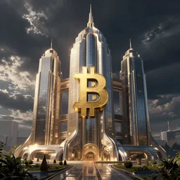 photo of a futuristic bitcoin citadel