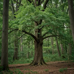a fictional photograph of a living tree walking in the forest, very detailed, 8k, ultrarealistic, fantasy