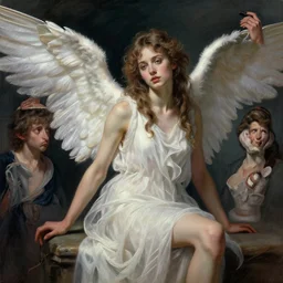 stylized portrait by aykutmakut of an artistic pose, composition, young fallen angel, cinematic moody colors, realistic shaded, fine details, realistic shaded lighting poster by ilya kuvshinov, magali villeneuve, artgerm, jeremy lipkin and michael garmash and rob rey